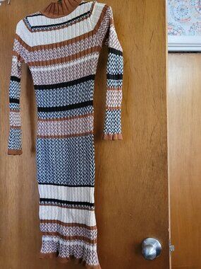 Womens Sweater Dresses Long Sleeve Retro Rib Knit Dress NWT Sz. SP